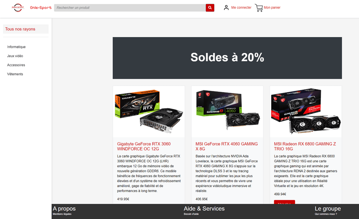 Développement d'un site de commerce